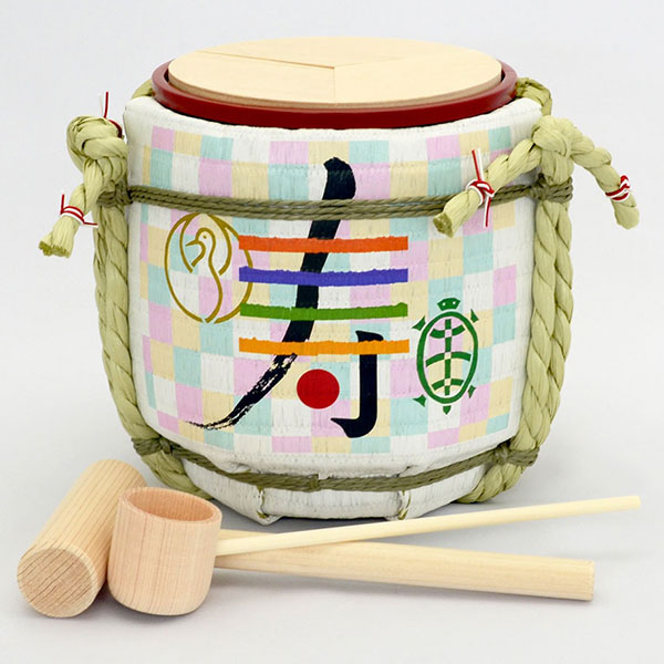 プチ鏡開きセット 寿（千鳥格子）